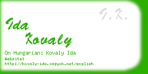 ida kovaly business card